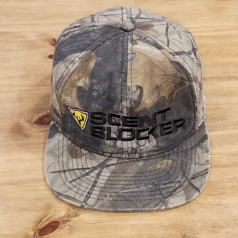 Vintage Scent Blocker Hunting Hat Snapback Lined Insulated Tree Camo Camouflage